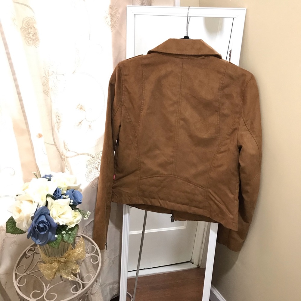 Levi’s Asymmetrical Faux Suede Tan Moto Jacket S - Picture 10 of 10